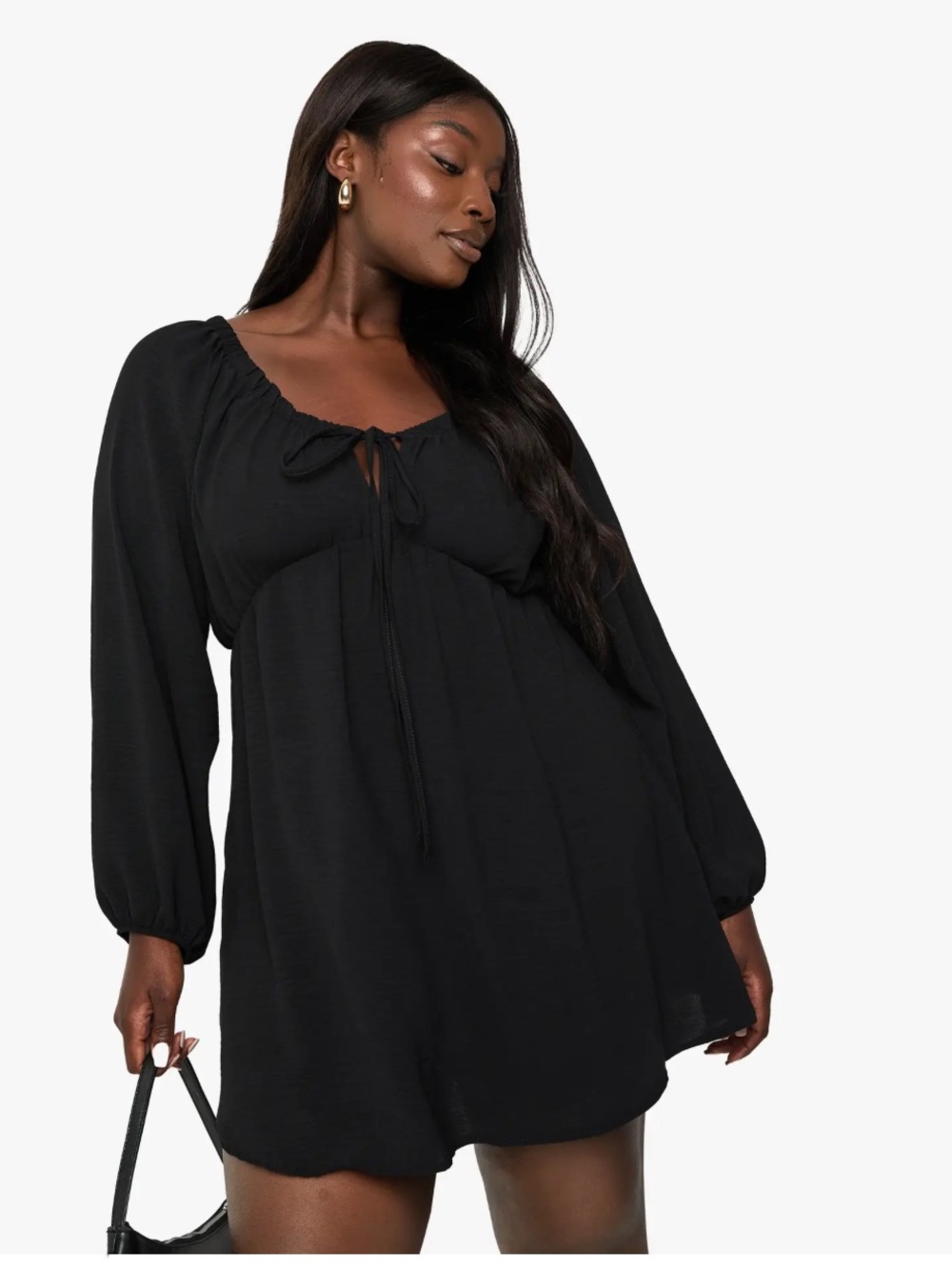 Boohoo Tie Front Skater Dress